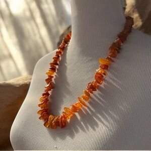 Vintage Baltic Amber Nugget Bead Strand / Necklace 24”
